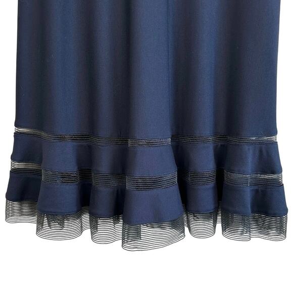 Tadashi Shoji Cocktail Dress Navy Size 10 Short Sleeve - Picture 8 of 11